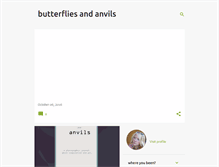 Tablet Screenshot of butterfliesandanvils.com